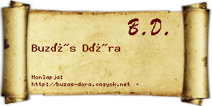 Buzás Dóra névjegykártya